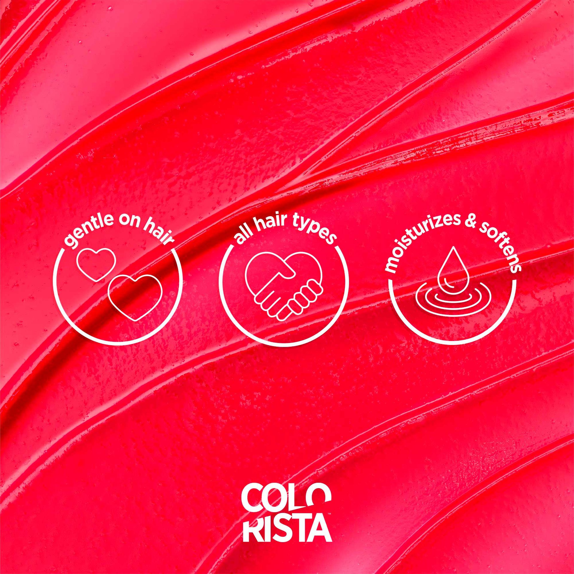 Benefits of the Colorista semi permanente which is gentle for hair, is made for all hair type. It moisturizers and leaves the hair soft.